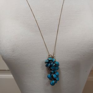 NWT Banana Republic Long Turquoise Cluster Necklac
